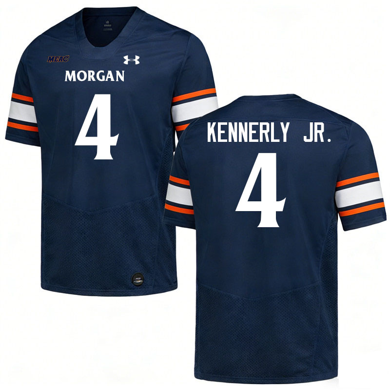 Morgan State Bears #4 Joseph Kennerly Jr. College Football Jerseys,Uniforms Stitched-Navy